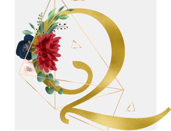 Alphabet Q Floral Wreath Golden Foil Graphic Templates for Crafters