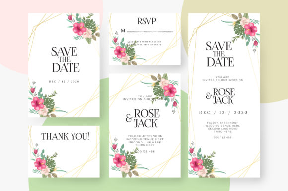 Beautiful Wedding Invitation Cards Print Templates