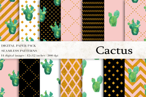 Cactus Digital Papers: Patterns That Bring Desert Charm to Local Branding