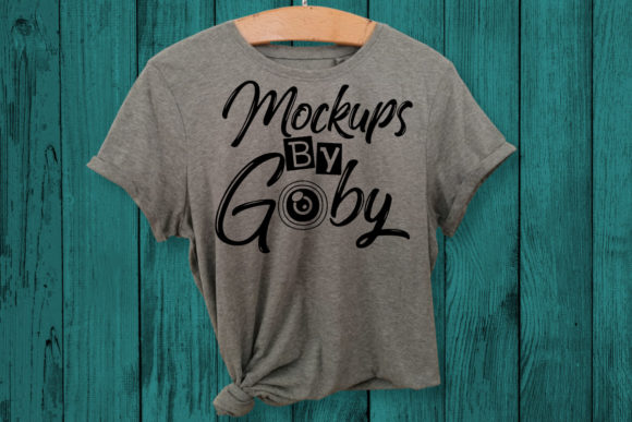 Charming Gray Shirt Mock Up with Green Background for T-Shirt Designers