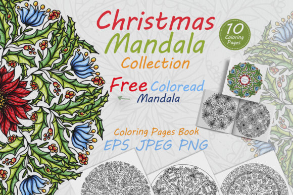 Christmas Mandala for Coloring: A Festive Graphic Design Asset for Branding and Visual Content
