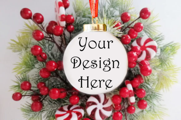 Christmas Mock Ups, White Globe Mockups: Festive Branding for Local Businesses