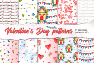Cute Valentine's Day Digital Papers & Patterns