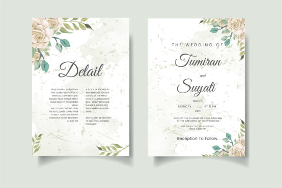 Elegant Wedding Invitations with Print Templates for Handmade Business