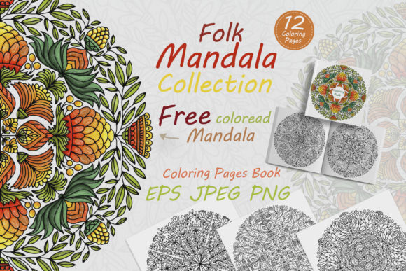 Folk Style Mandala for Coloring: A Visual Gem for Bloggers & Digital Publishers