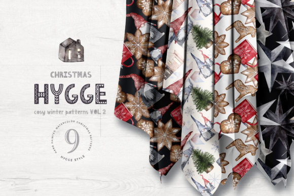 Hygge Christmas Patterns Pack Vol2: Cozy Visuals for Holiday Branding