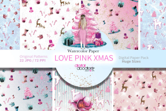 Love Pink Xmas Digital Paper: A Designer’s Take on Seasonal Pattern Use