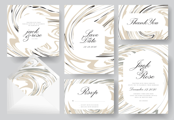 Marble Background Wedding Card Print Templates