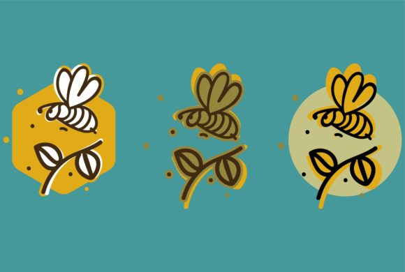 Minimal Flat Honey Bee Logo Design Idea for Logos