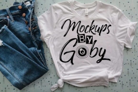 Mock Up White Bella Canvas 3001 T-shirt for Handmade Business Designers
