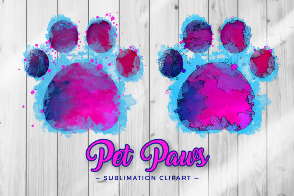 Pet Paws Sublimation Clipart for Crafts & Cricut Projects