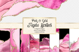 Pink and Gold Agate Borders Textures Review