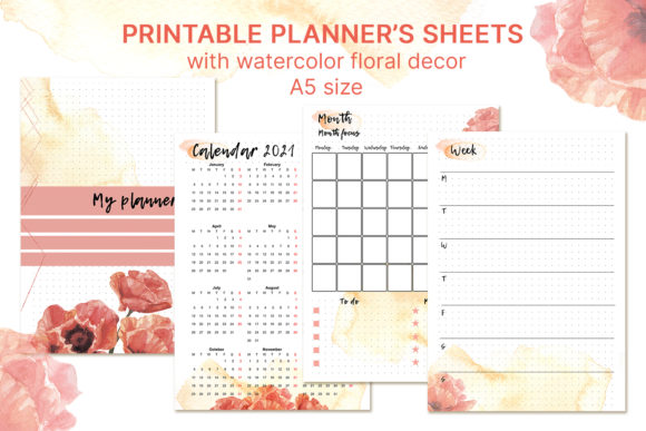 Printable Undated Planner Sheets A5 – A Versatile Design Asset for Crafters & Etsy Sellers