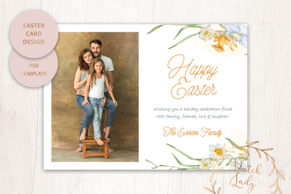 PSD Easter Photo Card Template 3 Print Templates