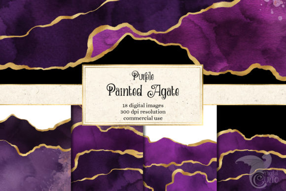 Purple Painted Agate Textures for Modern Branding