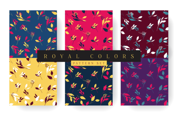 Royal Colors Leaves Background Print Templates