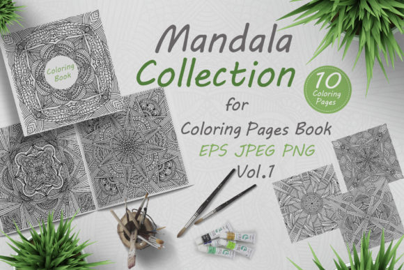 Square Mandala for Coloring Books, Vol.1 – A Fresh Design Asset for Bloggers & Digital Publishers