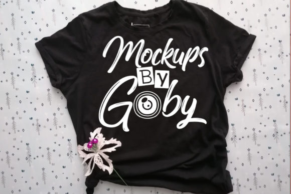 Testing Mockups Christmas Pictures, Black Tshirt in Real Embroidery Projects