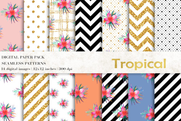 Tropical Digital Papers for Crafters & Handmade Business Designers
