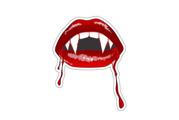 Vampire Mouth with Scary Teeth Adds Spooky Charm to Local Business Branding